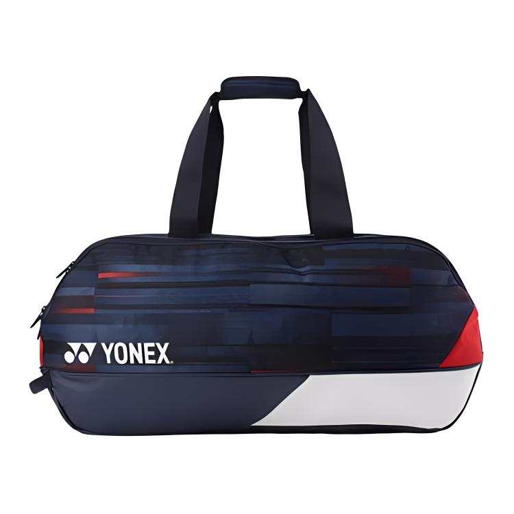 YONEX Fabric+Artificial Leather Gym Bag Unisex White & Navy Blue & Red