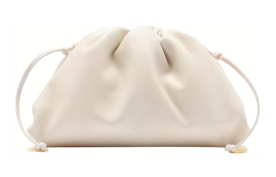 Bottega Veneta Smooth Calfskin Cloud Bag Clutch Mini Women's White