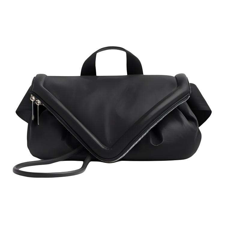 Bottega Veneta Leather Zip Closure Fanny Pack Men's Black