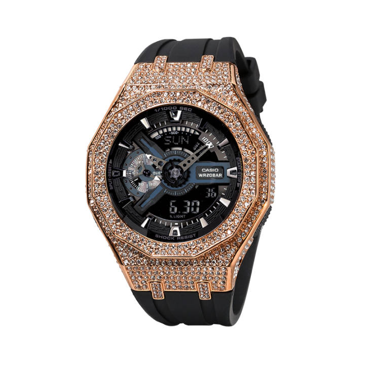 CASIO CASIO Unisex Liquid Crystal/Analog Dual Display Series 48.9mm Gold Watch
