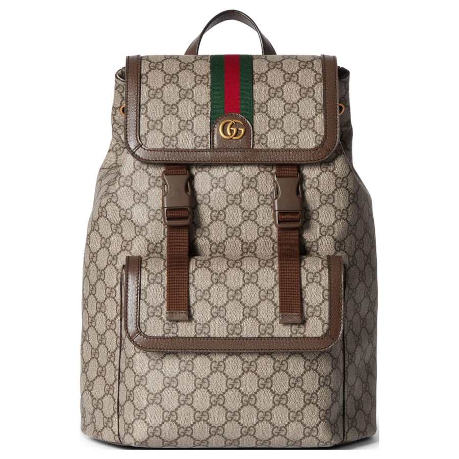 GUCCI GUCCI Ophidia Canvas With Leather Binding Backpack Small Men's Brown
