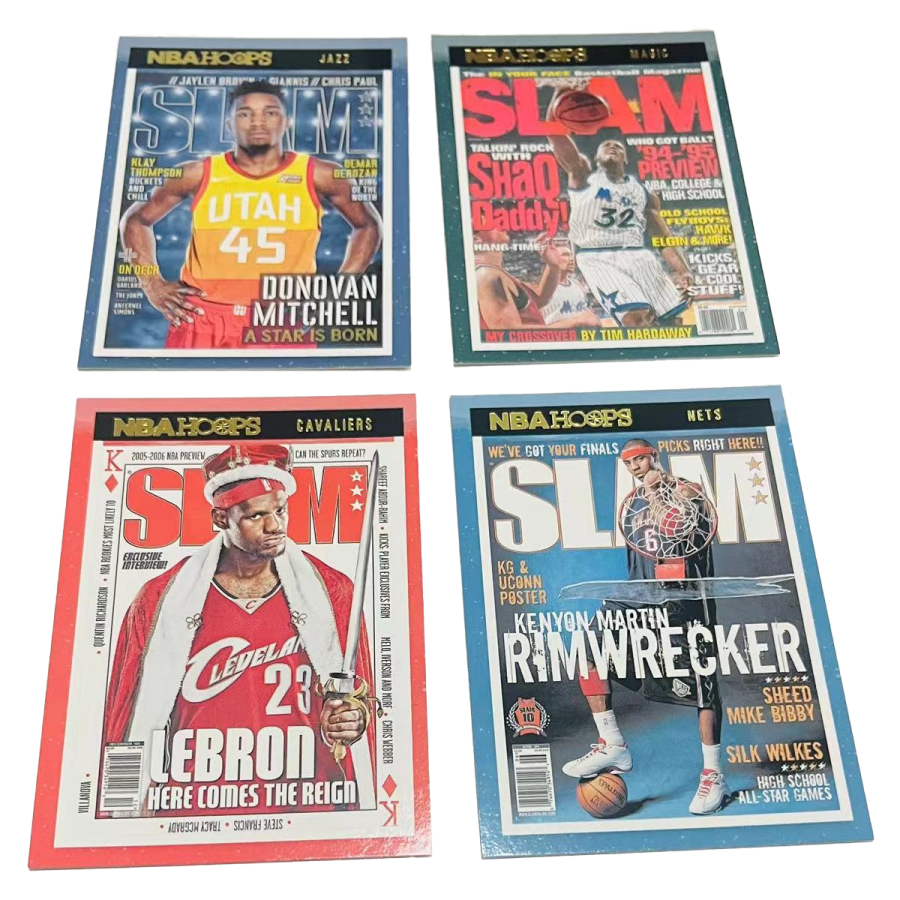 PANINI 21 22 James, O'Neal, Mitchell, Martin, Magazine, T Shirt, Player Cards, Card Collection Pass Sports Cards 4 Pcs
