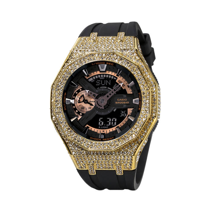 CASIO CASIO Unisex Liquid Crystal/Analog Dual Display Series 48.9mm Gold Watch
