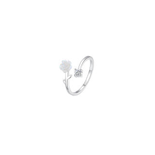 MGS 999 Silver Zircon Rings Women's