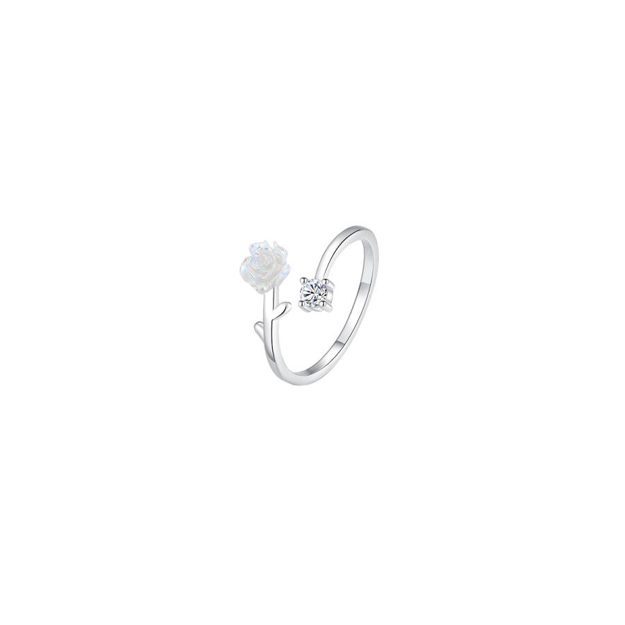 MGS 999 Silver Zircon Rings Women's