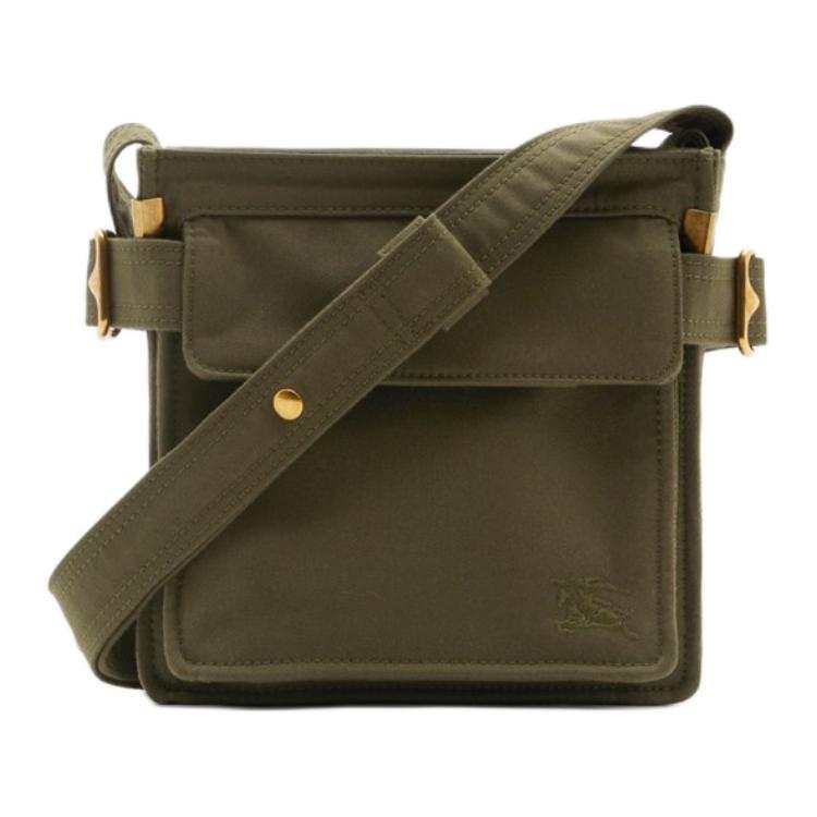 Burberry Zip Closure Polyester Crossbody Bag Men's Army Green
