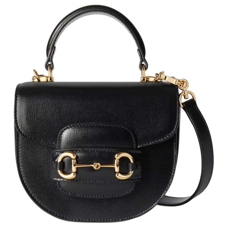 GUCCI Horsebit 1955 Detachable Strap Leather Shoulder Bag, Crossbody Bag, Handbag Mini Women's Black