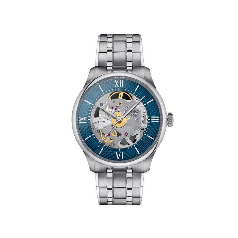 TISSOT Tourelles Collection Automatic Mechanical Movement Skeleton Men's Watches Watch 39mm Blue Dial