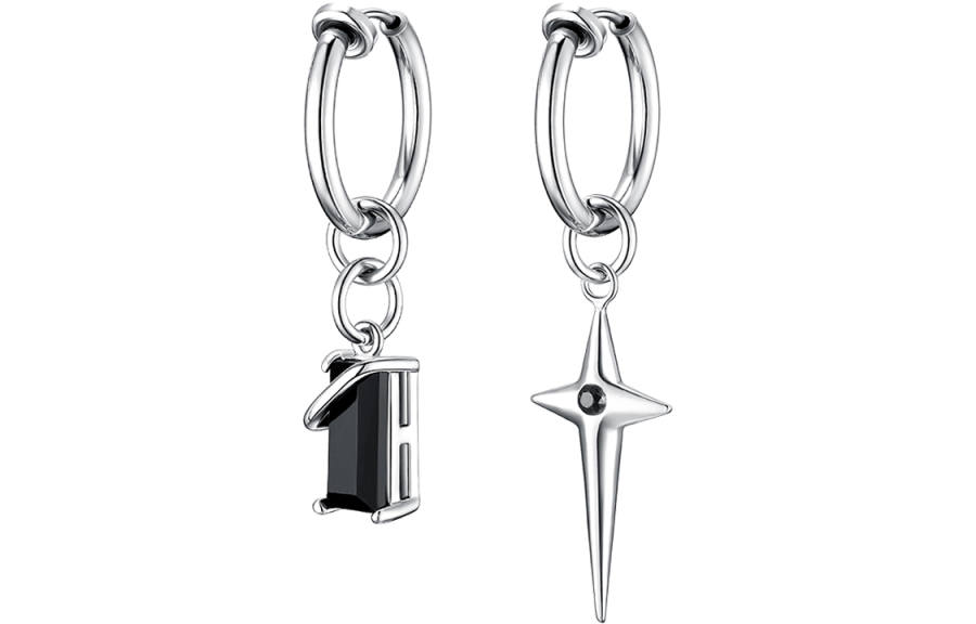 BYG 925 Sterling Silver With Zircon Titanium Steel Clip On Earrings Unisex