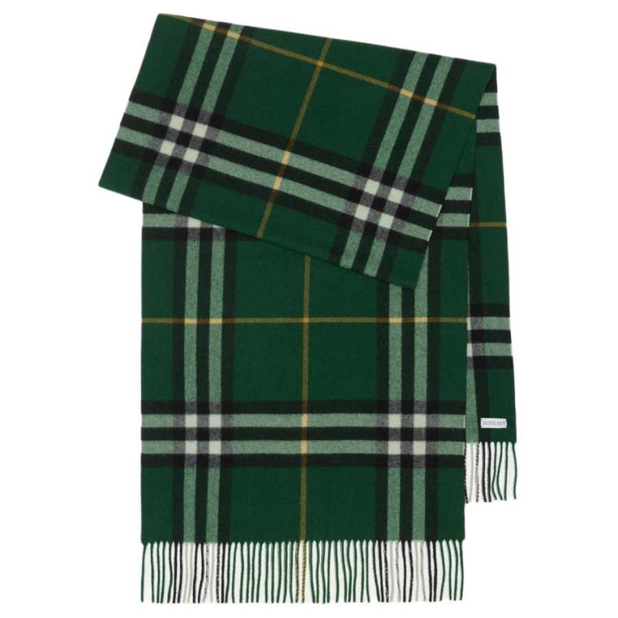Burberry Check print Fringed Cashmere Scarf