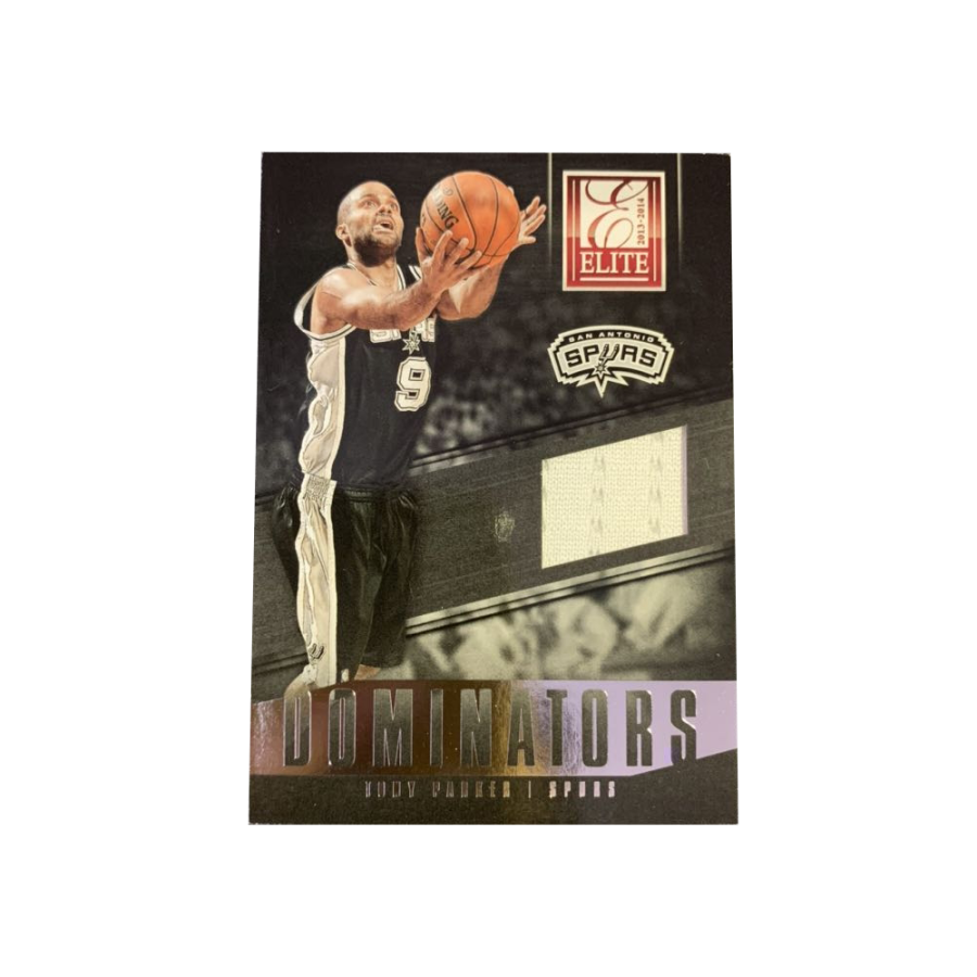PANINI Tony Parker 2013 14 Elite, Horse Spurs, Jersey Cut, Match Issued Jersey, Superstar Card, Card Collection Pass