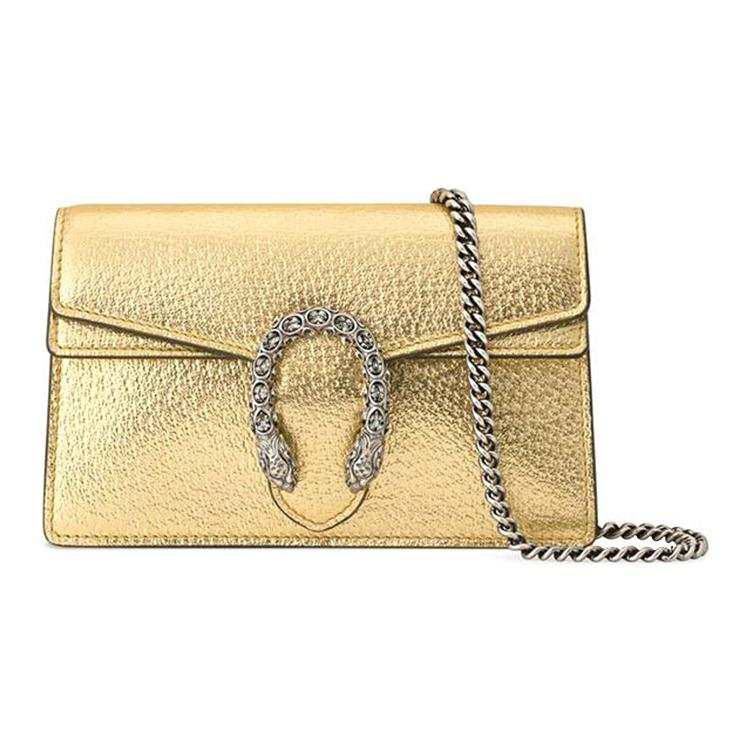 GUCCI Dionysus Leather Portable Crossbody Bag, Shoulder Bag Extra Mini Women's Gold