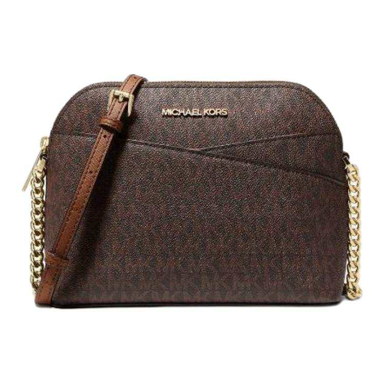 MICHAEL KORS Coated Canvas Crossbody Bag, Shoulder Bag Regular Women's Brown
