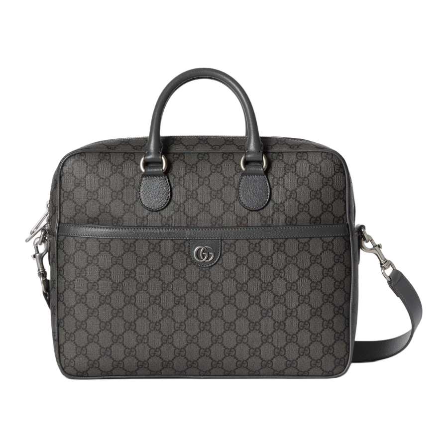 GUCCI Ophidia GG Supreme Canvas Bag Briefcase Medium Unisex Dark Gray