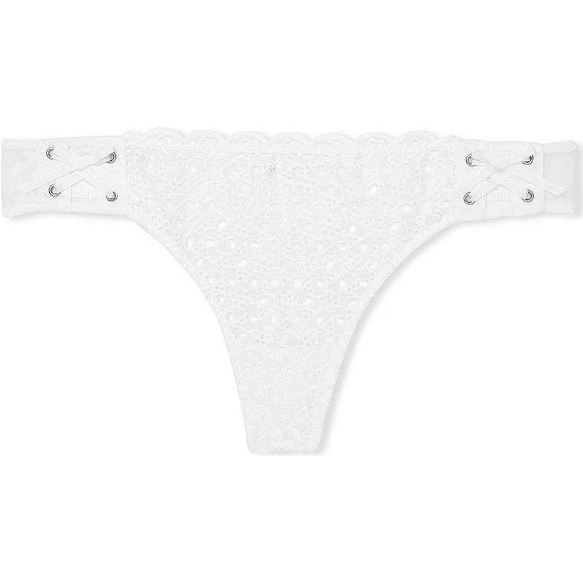 Victoria's Secret DREAM ANGELS Eyelet Lace Up Thong Panty/W Thong Women's 1 Pack White