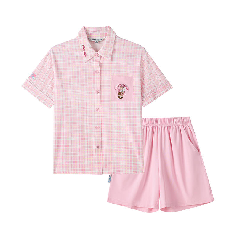 Teenie Weenie Pajama Set Women's Pink Plaid