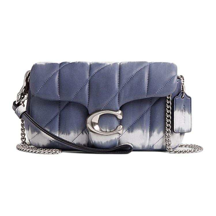 COACH Tabby Nappa Leather Shoulder Bag, Crossbody Bag Small Women's Midnight Marine Blue Multicolor