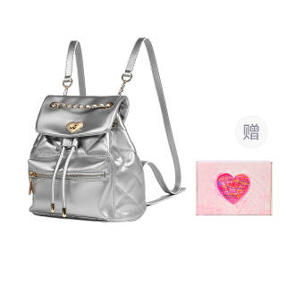 MINLUBAOLUO Pu Backpack Regular Women's Silver, Black, Ecru