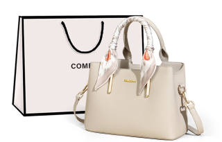 COMELY Cow Leather Handbag Regular Women's Ecru