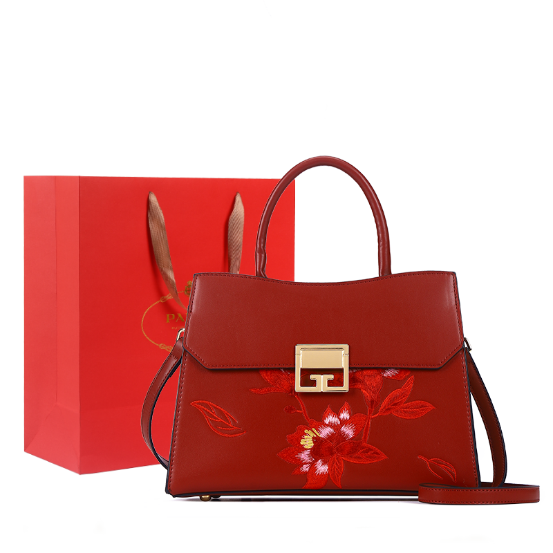 PAYOT Microfiber Synthetic Leather Wedding Bag, Shoulder Bag, Crossbody Bag, Handbag Large Women's Burgundy