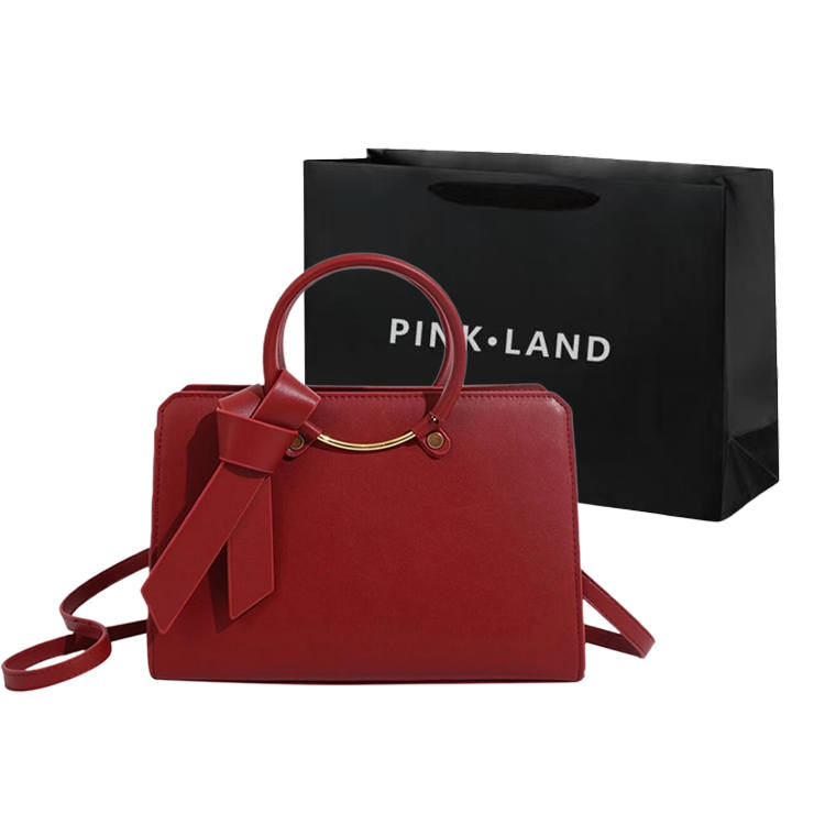 PINK·LAND Pu Handbag Regular Women's Red/Black