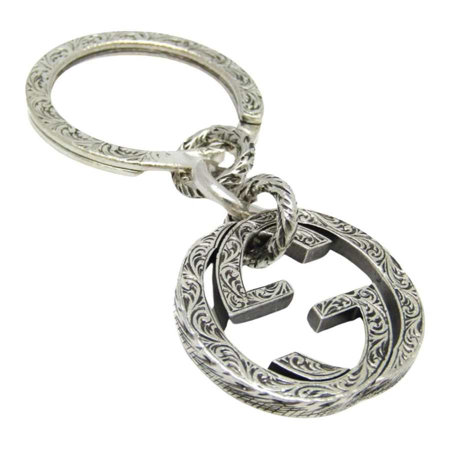 GUCCI GG Silver Keychains Unisex Silver