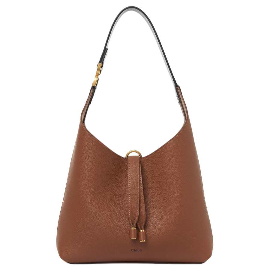 Chloé Chloe Marcie Grain Calfskin Handbag, Shoulder Bag Women's Tan