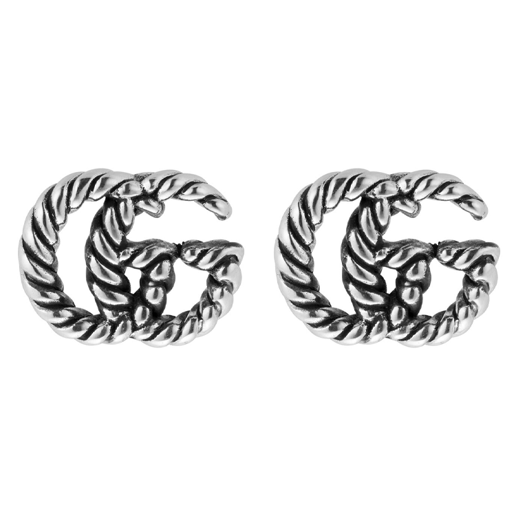 GUCCI GUCCI GG Marmont Stud Earrings Unisex Silver