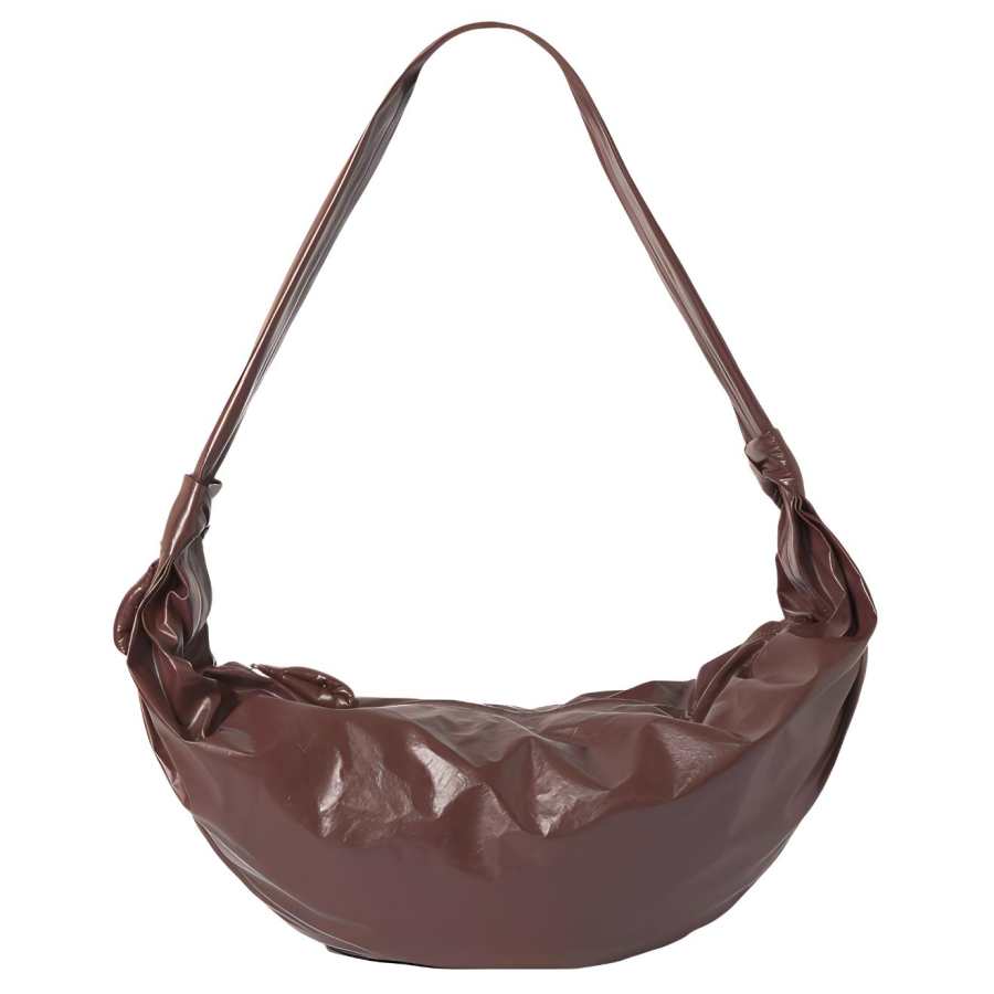 Lemaire Cow Leather Croissant Bag Crossbody Bag Large Unisex Walnut