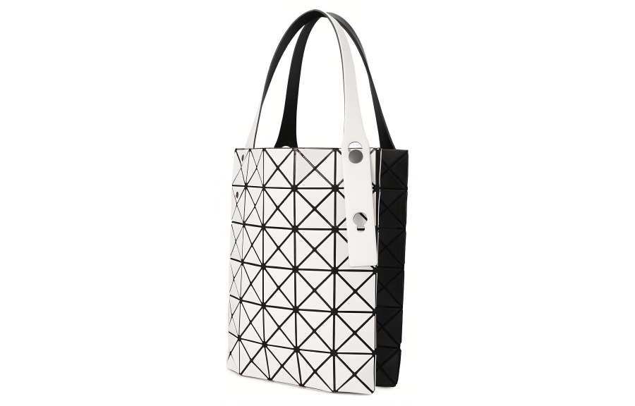 ISSEY MIYAKE Polyvinyl Chloride Resin Tote Bag, Shopping Bag, Handbag Women's White & Black