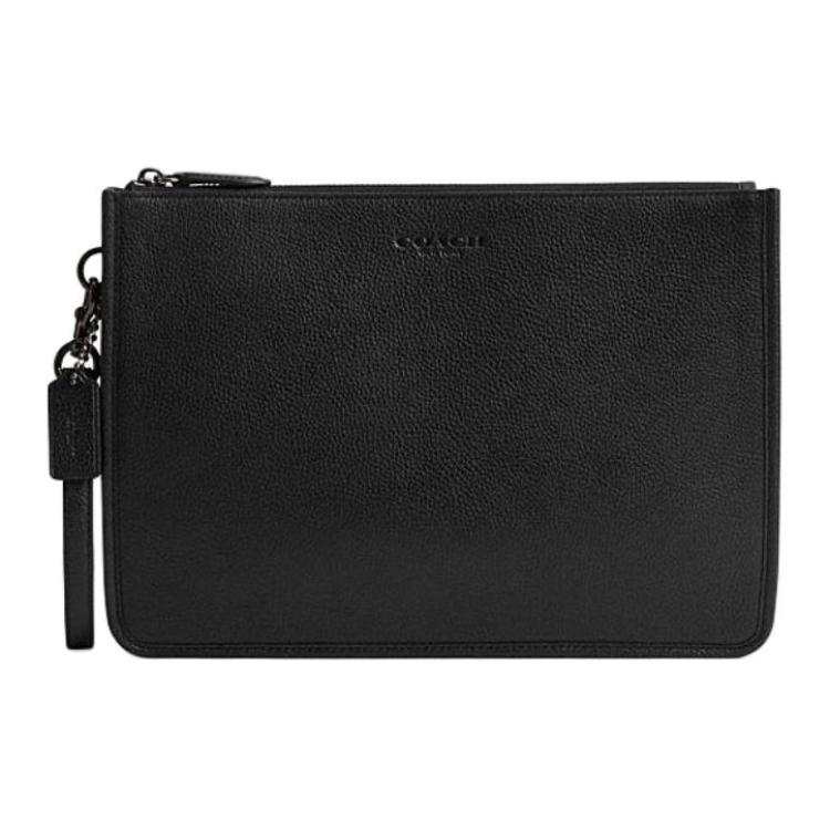 COACH COACH Charter Cow Leather Clutch Large Men's Black