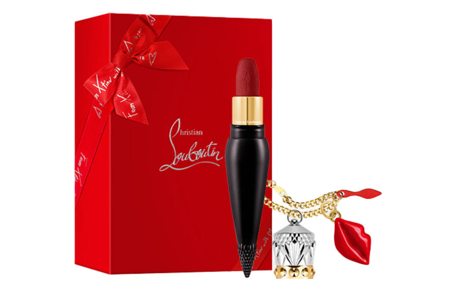 Christian Louboutin CL Custom Box Queen's Baton Lipsticks Soft Matte Easy to blend 318M+Short Chain+Red Lip