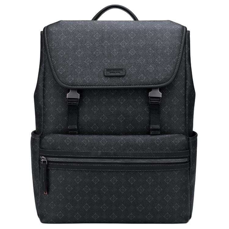 SEPTWOLVES SEPTWOLVES Artificial Leather Backpack Large Unisex Black