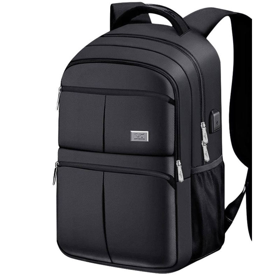 SEPTWOLVES Minimalist Fashion Oxford Backpack Large Men's Black