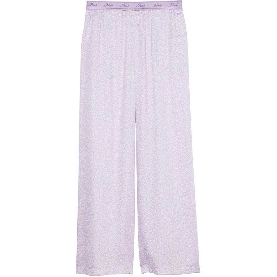 Victoria's Secret PINK TENCEL™ WIDE LEG PAJAMA PANTS/PLDF Pajama Pants Women's Light Purple Floral