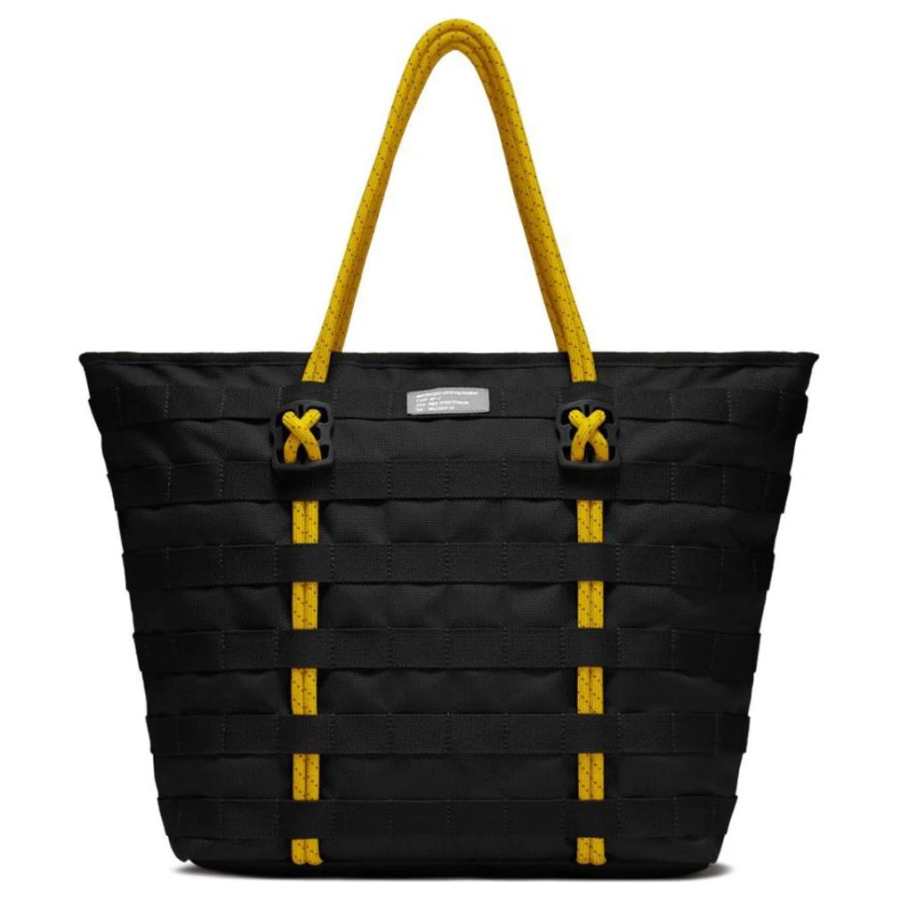 Nike Nike Polyester Tote Bag, Shopping Bag, Gym Bag Large Unisex Black Yellow