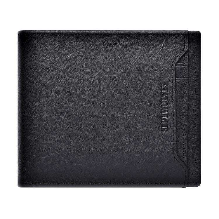 SEPTWOLVES SEPTWOLVES Cow Leather Card Holder Men's Black