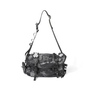 MASTER CANVAS Fabric Crossbody Bags Unisex Black