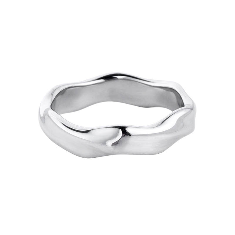 FOREVER MELODY FOREVER MELODY Titanium Steel Rings Men's Silver