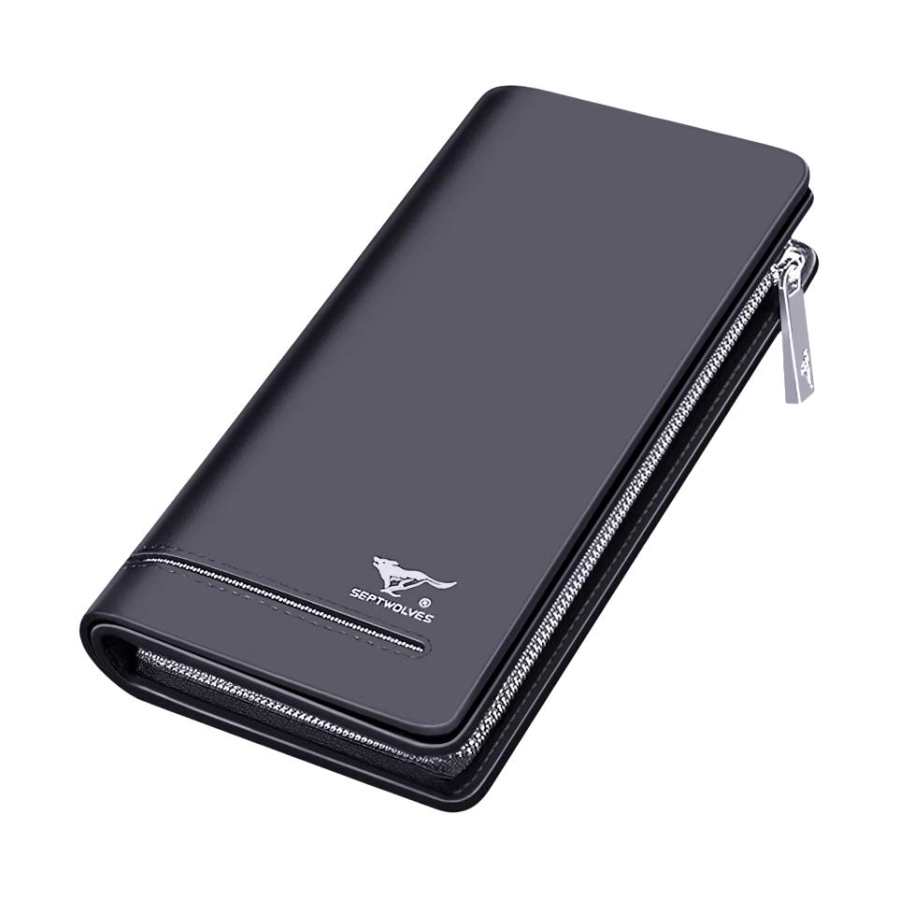 SEPTWOLVES SEPTWOLVES Cow Leather Wallet Men's Coffee/Black