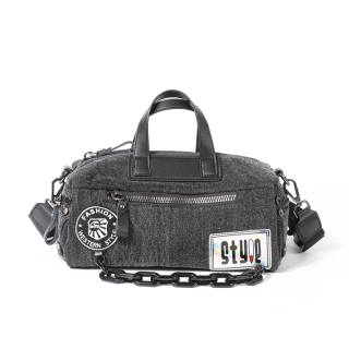 MASTER CANVAS Fabric Messenger Bag, Shoulder Bag, Handbag Regular Unisex Gray