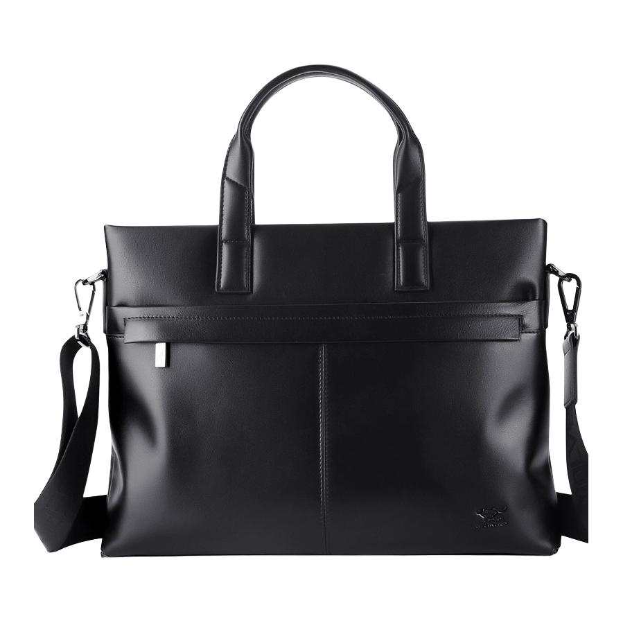 SEPTWOLVES Business Casual Cow Leather Briefcase, Shoulder Bag, Crossbody Bag, Handbag Large Men's Black/Coffee
