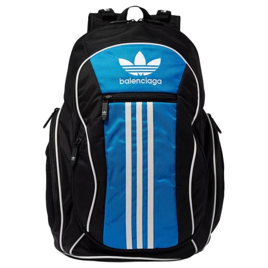 Balenciaga X Adidas Originals Collaboration Nylon Backpack Men's Black & Blue