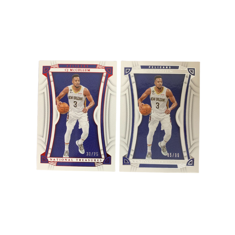 PANINI PANINI 2022 23 National Treasure CJ McCollem 85/99 Parallel Base+38/75 Parallel Base Star Card, Card Condition Pass