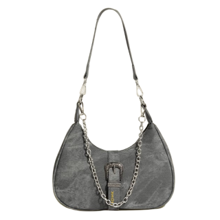 NOMK Pu Crossbody Bag, Shoulder Bag Women's Gray