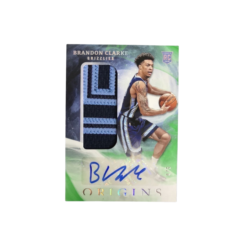 PANINI Clarke 2019 20 Origins, Grizzlies, Rising Stars RPA Patch Autograph Card 4/5, Star Card, Card Condition Pass
