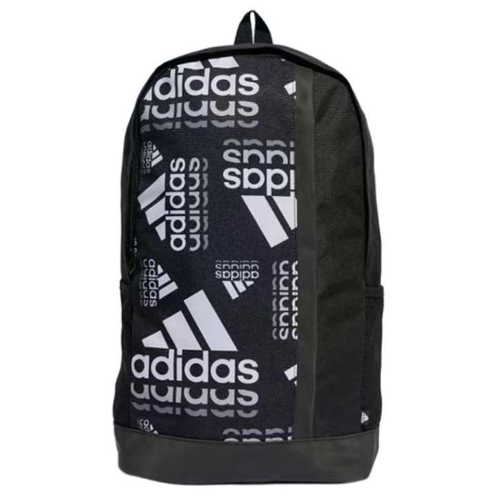 Adidas Adidas Recycled Polyester Plain Weave Fabric Backpack Unisex Black & White