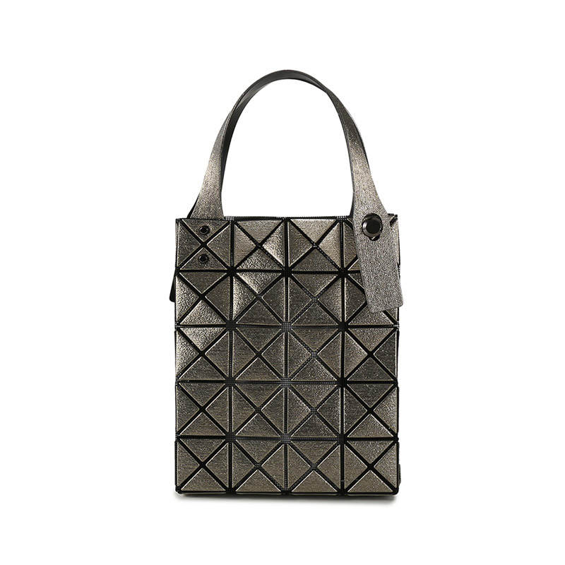 ISSEY MIYAKE PLATINUM COFFRET Patchwork Polyurethane Handbag Women's Bronze