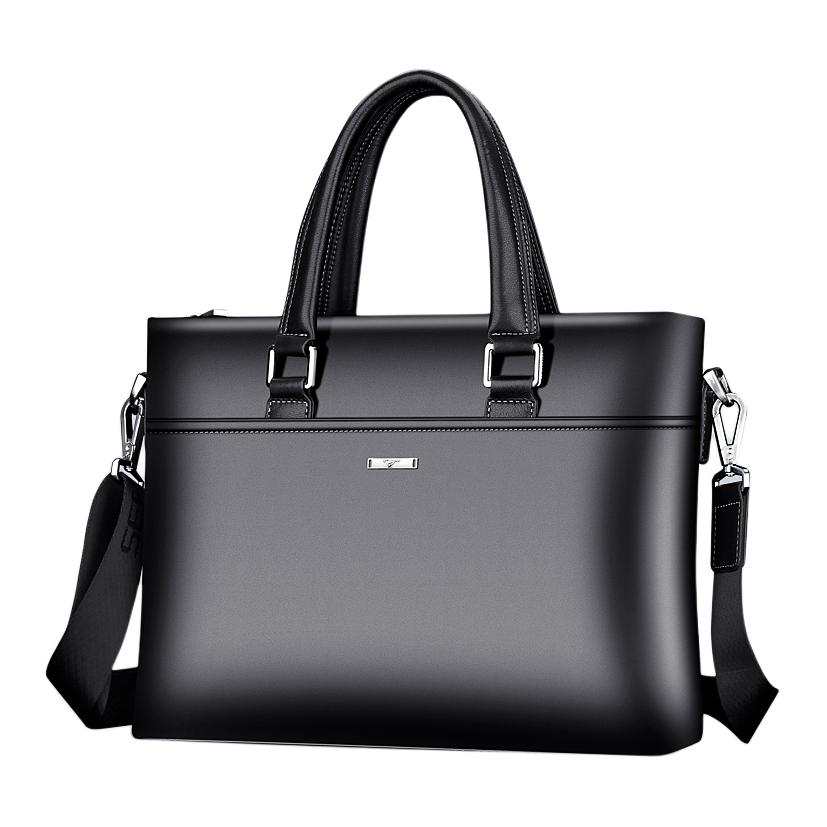 SEPTWOLVES Top Grain Cow Leather Briefcase, Laptop Bag, Shoulder Bag, Handbag Unisex