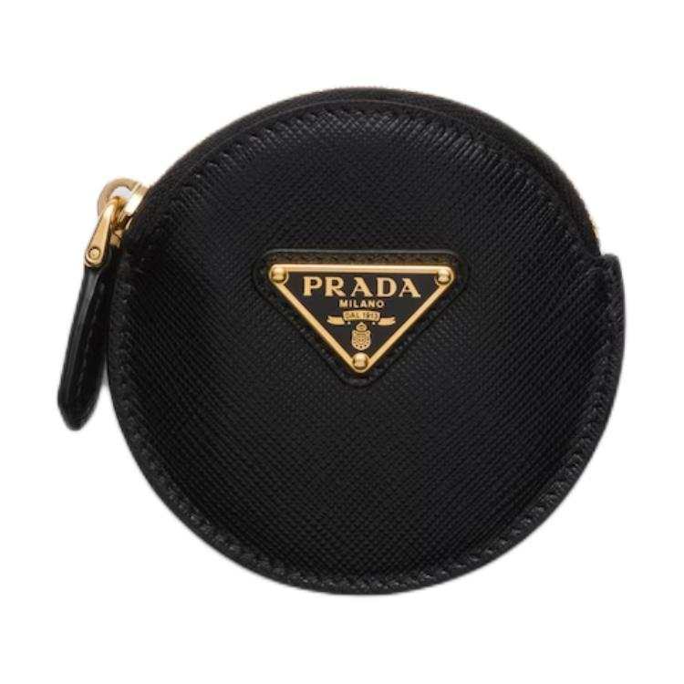 PRADA PRADA Saffiano Leather Coin Purse Women's Black